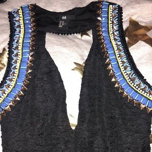 H&M black embellished dress